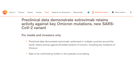 Finally one can fight! GlaxoSmithKline says its drug is effective for Omicron