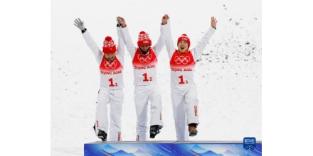 自由式滑雪空中技巧混合团体决赛：中国队获得亚军